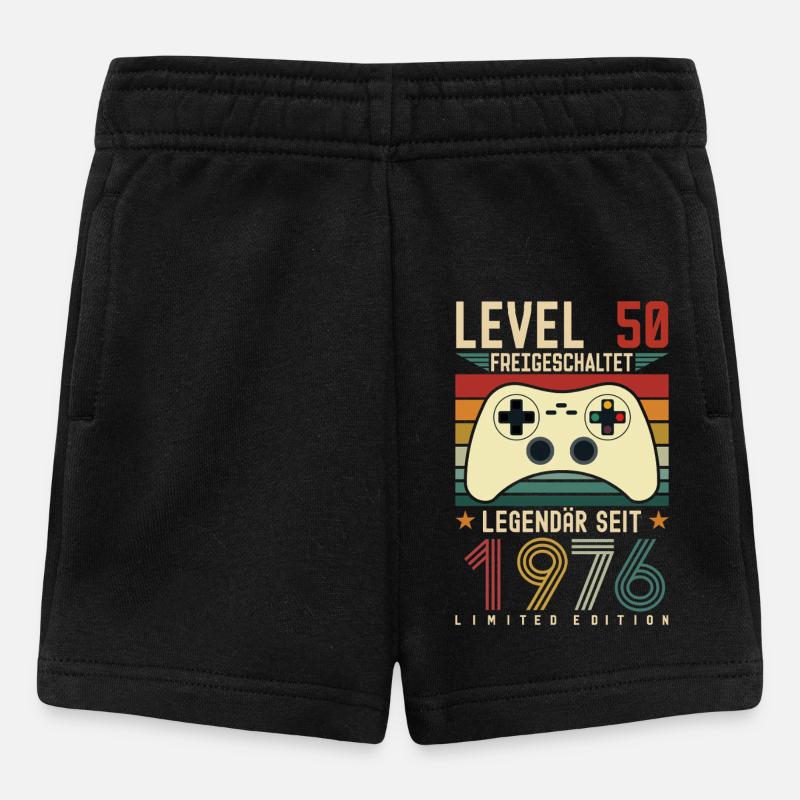 Niveau 50 débloqué 50e anniversaire 50 ans - Short Bébé - noir