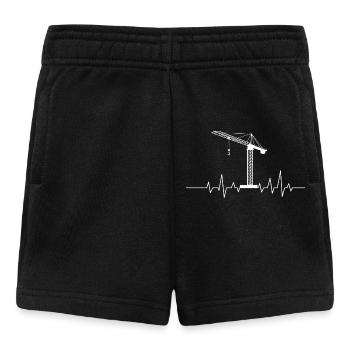 Crane Heartbeat ECG Pulse Construction Operator - Baby Shorts - black - Front