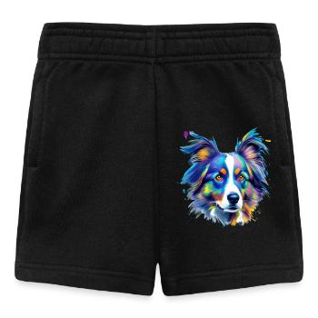 Australian Shepherd Aussie Dog Colorful Art - Baby Shorts - black - Front