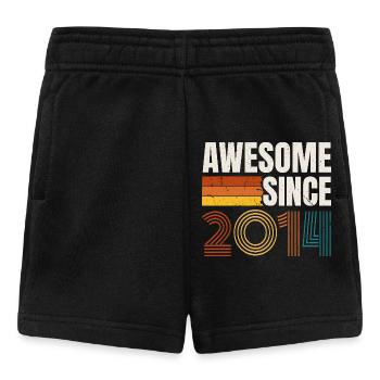 Awesome Since 2014 Retro Vintage Birthday - Baby Shorts - black - Front