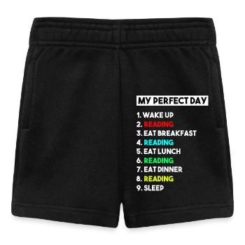 Mein perfekter Tag, an dem ich lustige Bücherwurm-Pläne lese, - Baby Shorts - Schwarz - Vorne