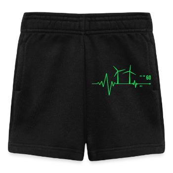 Wind turbine, wind power, heartbeat, environmental protection, nature - Baby Shorts - black - Front