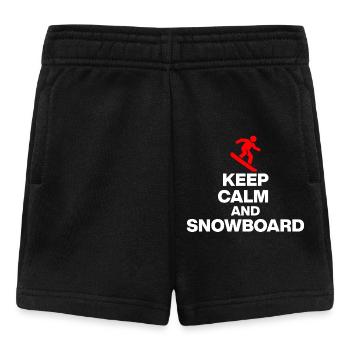 KEEP CALM AND SNOWBOARD! PISTENSPASS & HÜTTENGAUDI - Baby Shorts - Schwarz - Vorne