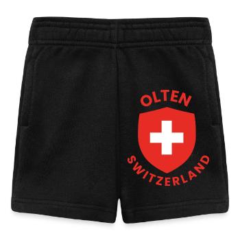 Swiss shield with white cross - Baby Shorts - black - Front