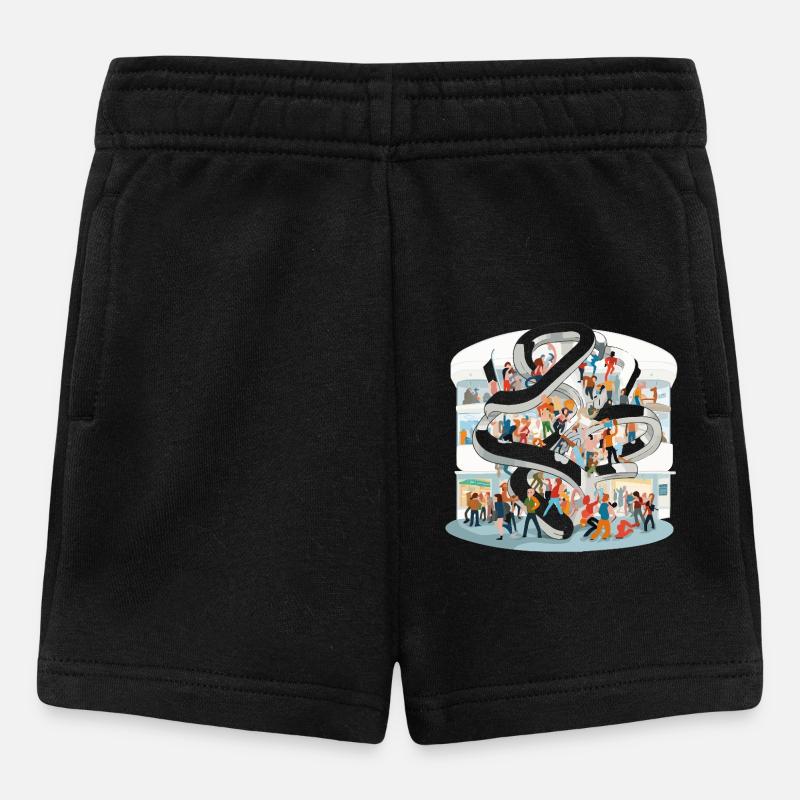 Mengenspirale im Einkaufszentrum - Baby Shorts - Schwarz