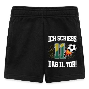 Je tire le 11e but, drôle de football pour le 11e anniversaire - Short Bébé - noir - Devant