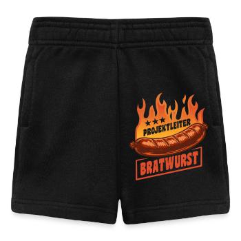 Project Manager Bratwurst | Grilling Flames Cult - Baby Shorts - black - Front