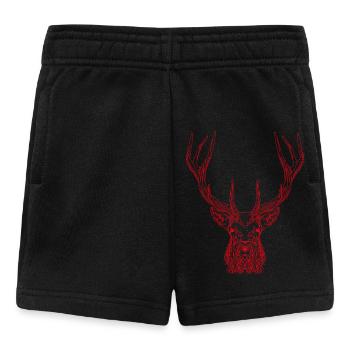 Tech Deer – Geometric Deer in Red - Baby Shorts - black - Front