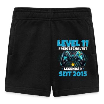11. Geburtstag Gamer Shirt Level 11 freigeschaltet - Baby Shorts - Schwarz - Vorne