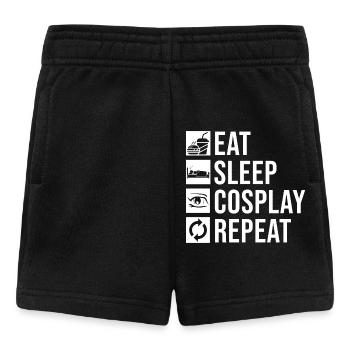Essen, schlafen, Cosplay wiederholen - Baby Shorts - Schwarz - Vorne