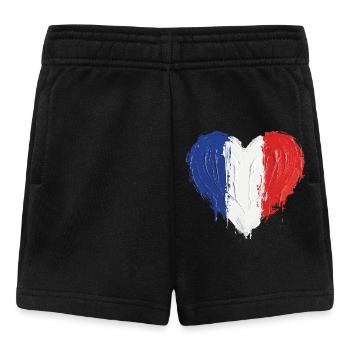 French Flag Heart Soccer Football - Baby Shorts - black - Front