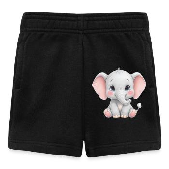 Cuddly baby elephant cartoon - Baby Shorts - black - Front
