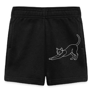 Minimalist silhouette cat cat hump - Baby Shorts - black - Front