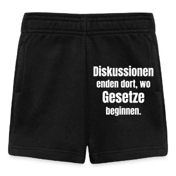 Diskussionen enden dort, wo Gesetze beginnen. - Baby Shorts - Schwarz - Vorne