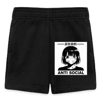Antisocial Japanese Vaporwave Anime Girl - Baby Shorts - black - Front