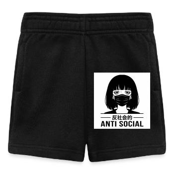 Antisocial Japanese Vaporwave Anime Girl - Baby Shorts - black - Front