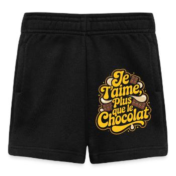 Je t'aime plus que le Chocolat - Short Bébé - noir - Devant