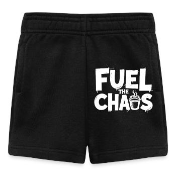 Fuel the Chaos Kaffee Spruch für Rebellen - Baby Shorts - Schwarz - Vorne