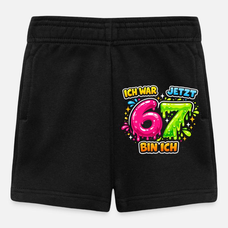 67 Six Seven Meme Gen Alpha Geschenk - Baby Shorts - Schwarz