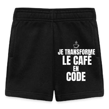 Je transforme le café en code - Short Bébé - noir - Devant