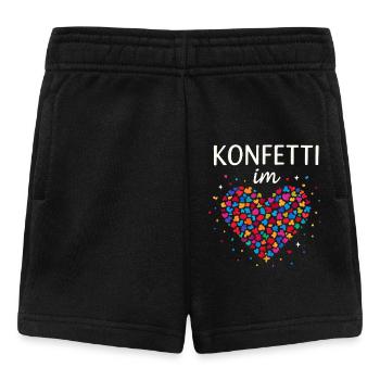 Karneval Konfetti Im Herzen Fastnacht Fasching  - Baby Shorts - Schwarz - Vorne