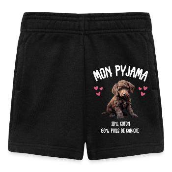 Pyjama Chien Caniche Humour - Short Bébé - noir - Devant