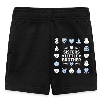 Sister & Little Brother Motif - Baby Shorts - black - Front
