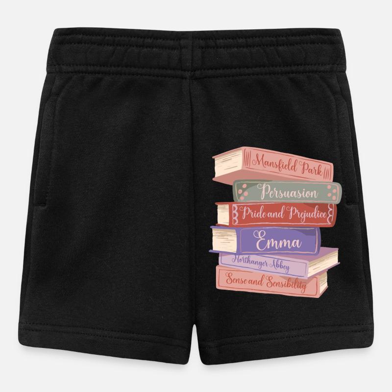 Jane Austens Romane V - Baby Shorts - Schwarz