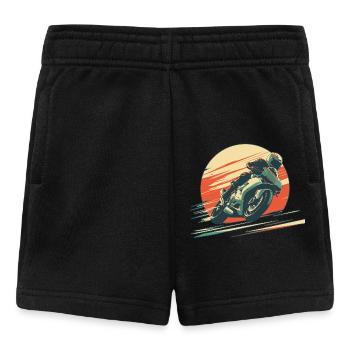 Sportmoto, schnelles Fahren mit einem großen Sonnenuntergang - Baby Shorts - Schwarz - Vorne
