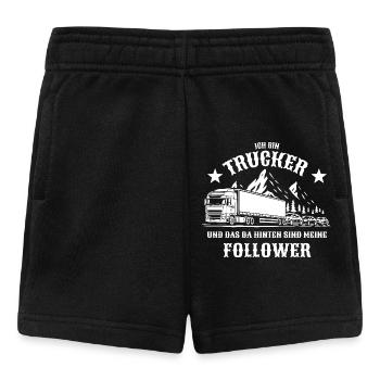 Ich bin Trucker, hinten meine Follower - LKW Stau - Baby Shorts - Schwarz - Vorne