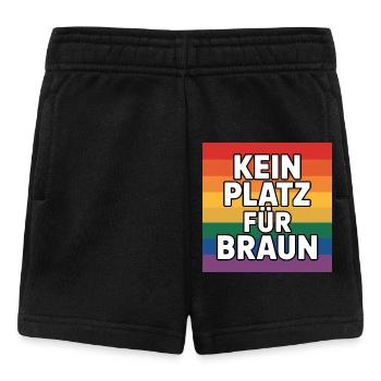 Kein Platz für Braun - Antifa Tee - Baby Shorts - Schwarz - Vorne