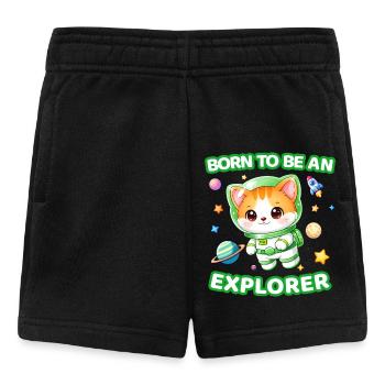 Born to Be an explorer Neutral Astronaut Kitten 1 - Baby Shorts - black - Front