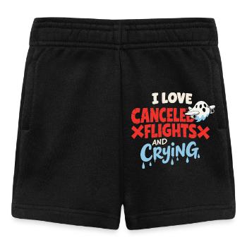 Reiseangst-humor, Flughafen-chaos, Fliegen Ist - Baby Shorts - Schwarz - Vorne