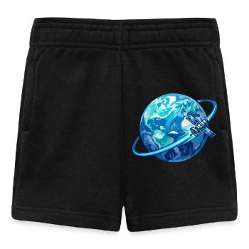 Planète Bleue, Globe, Anneau de Satellites de la Planète Bleue, Terre - Short Bébé - noir - Devant