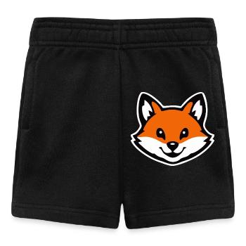 Fox Face Sticker Cartoon - Baby Shorts - black - Front
