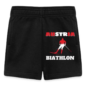 Silhouette Biathlète Rouge Blanc Autriche - Short Bébé - noir - Devant