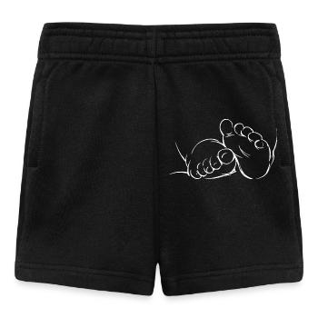Babyfüße Strichzeichnung Schwangerschaft - Baby Shorts - Schwarz - Vorne
