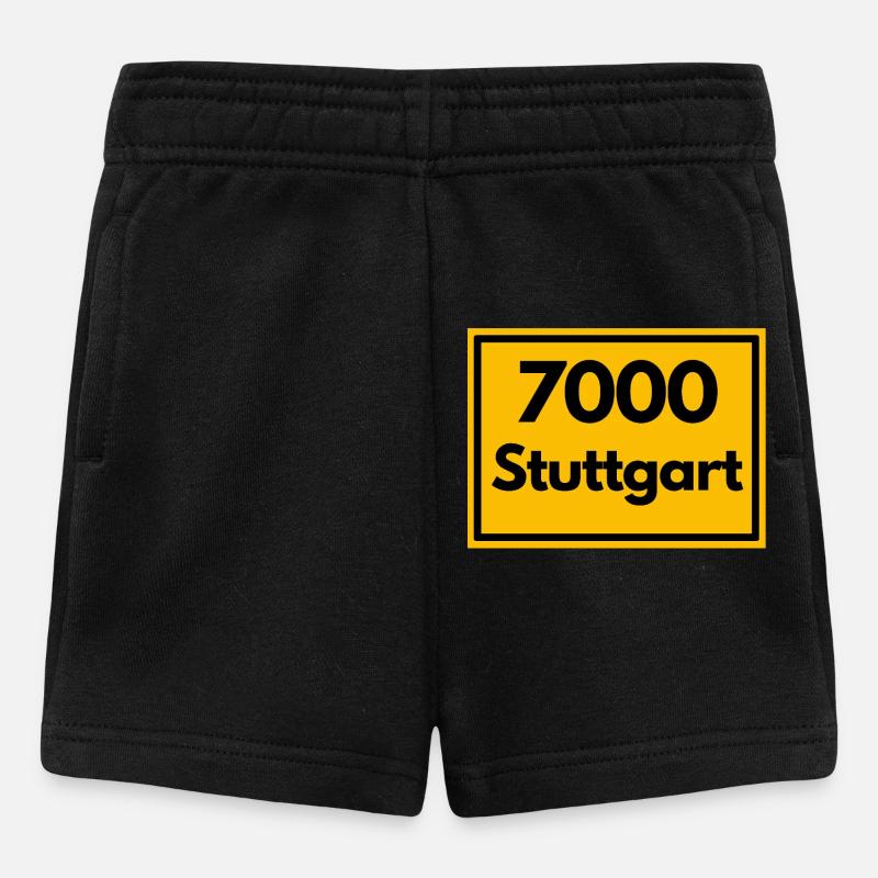 ALTE POSTLEITZAHL PLZ RETRO 7000 STUTTGART SCHWABE - Baby Shorts - Schwarz