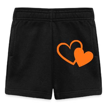 orange heart orange gift valentine's day - Baby Shorts - black - Front