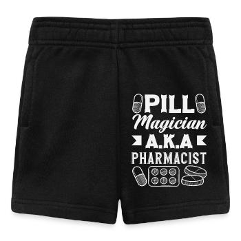 Magicien des pilules, pharmacien, technicien en pharmacie - Short Bébé - noir - Devant