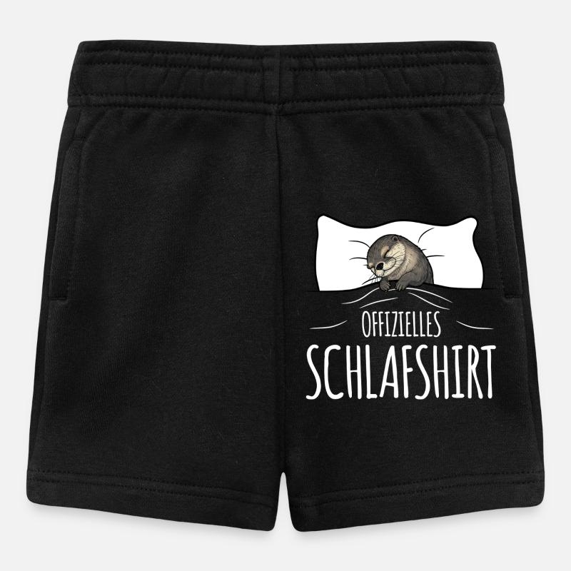Otter Sleeping Shirt blanc - Short Bébé - noir
