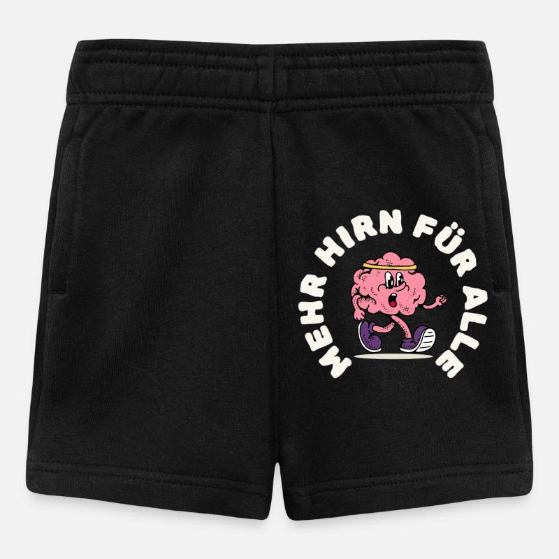 Running Brain with Headband - Baby Shorts - black