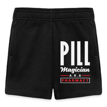 Magicien des pilules, pharmacien, technicien en pharmacie - Short Bébé - noir - Devant