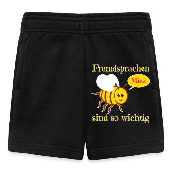 Funny bee in comic style - Baby Shorts - black - Front