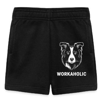 Workaholic Border Collie - Baby Shorts - Schwarz - Vorne