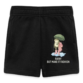Cute Frog with Umbrella, Ma – Funny Frog - Baby Shorts - black - Front