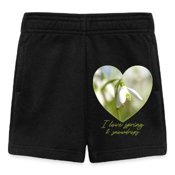 Cœur avec des perce-neige, j’adore le printemps - Short Bébé - noir - Devant