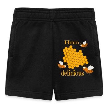 Abeilles avec nid d’abeilles - Short Bébé - noir - Devant