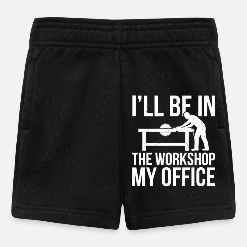 Je serai dans l’atelier, mon bureau - Short Bébé - noir
