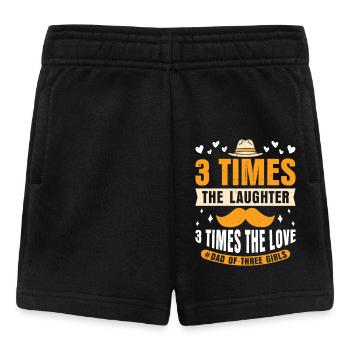 Père, père de trois filles et filles - Short Bébé - noir - Devant